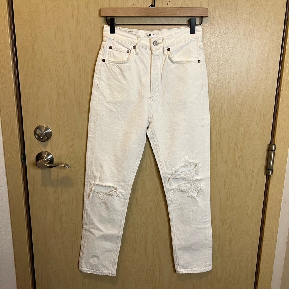 NWT AGOLDE Riley Crop High Rise Straight Jeans